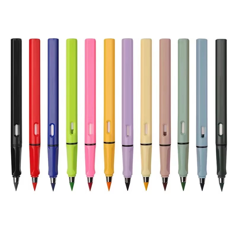 12 Colors/Set Eternal Pencils No Ink Infinity Pencil for Kids Art Sketch Color Drawing Pen Children School Supplies Stationery