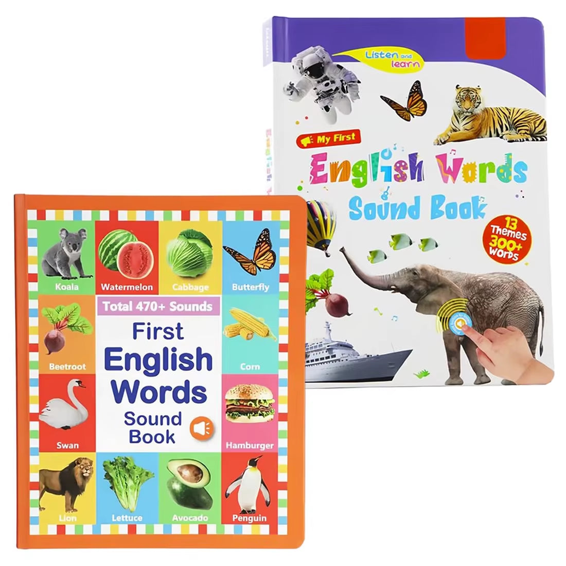 First English Words Sound Book for Babies & Toddlers, My First English Sound Toy Early Learning Book Fun Word Game for Language